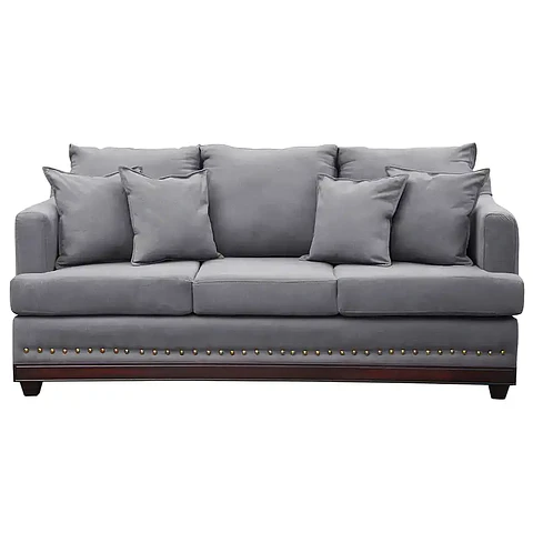 Set Sofa 3c Estambul tachas  Tela Grey + 2 poltronas Bergen Grey