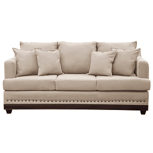 Set Sofa 3c Estambul tachas  Tela Beige + 2 poltronas Bergen Beige
