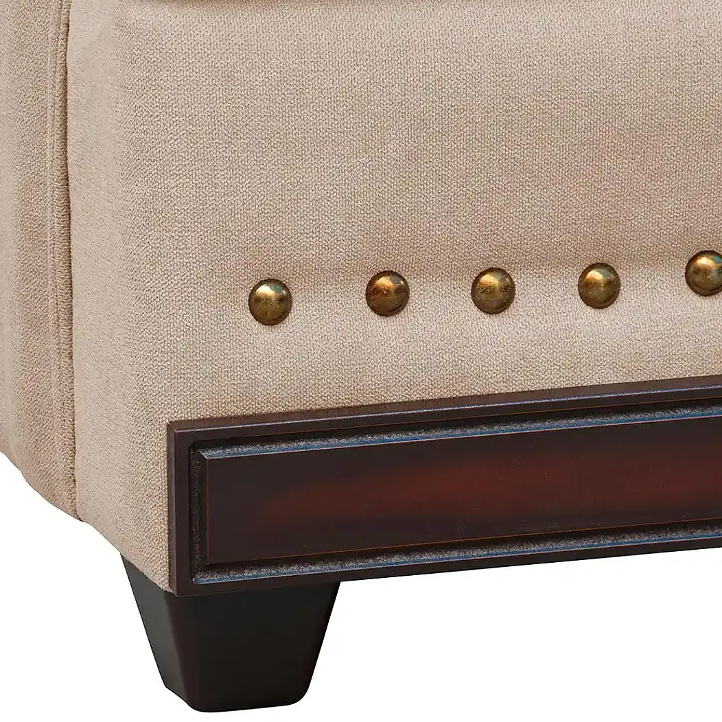 Set Sofa 3c Estambul tachas  Tela Beige + 2 poltronas Bergen Beige 4