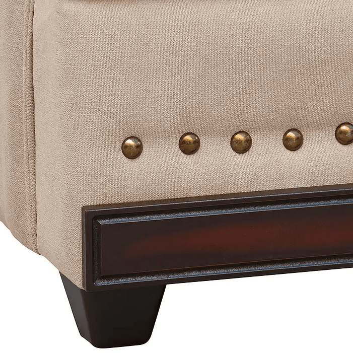 Set Sofa 3c Estambul tachas  Tela Beige + 2 poltronas Bergen Beige 4