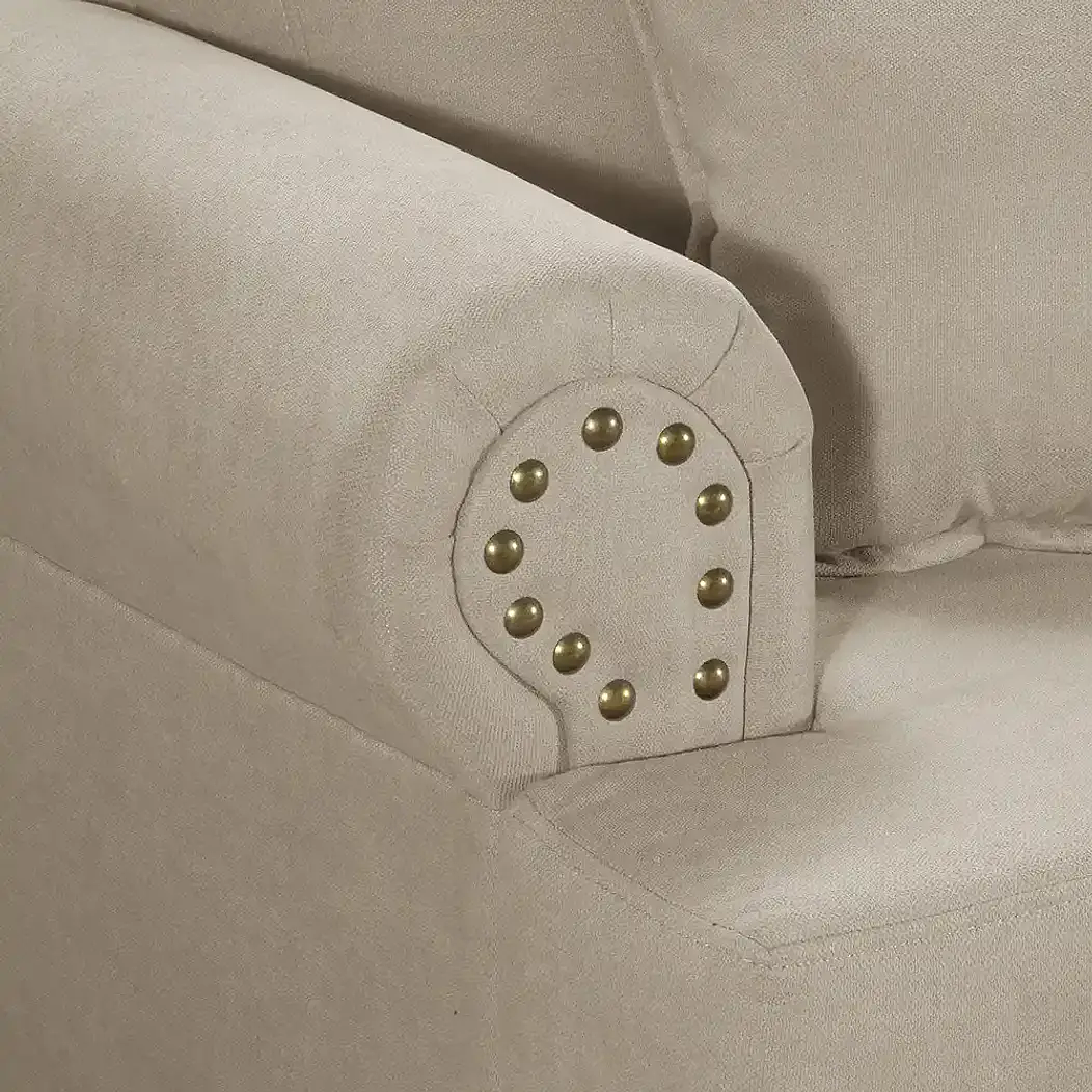 Set Sofa 3c Armenia  Tela Beige + 2 poltronas Bergen Beige 8