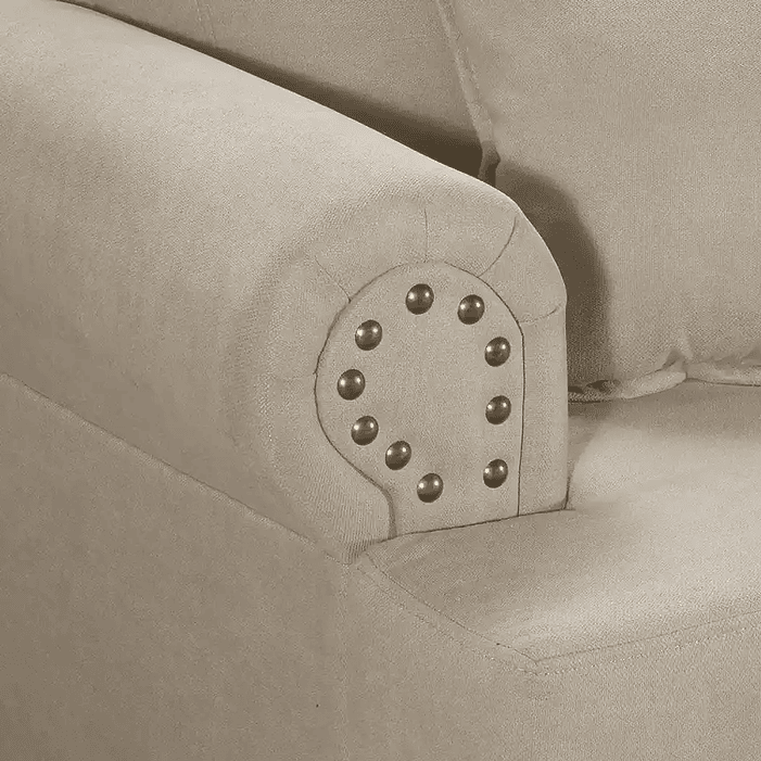 Set Sofa 3c Armenia  Tela Beige + 2 poltronas Bergen Beige 8