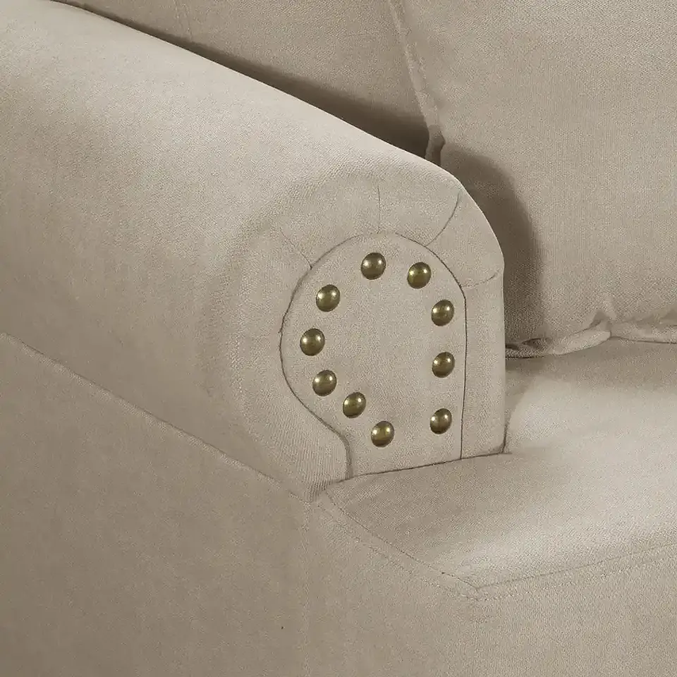 Set Sofa 3c Armenia  Tela Beige + 2 poltronas Bergen Beige 8