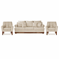 Set Sofa 3c Armenia  Tela Beige + 2 poltronas Bergen Beige - Miniatura 1