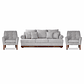 Set Sofa 3c Armenia  Tela Grey + 2 poltronas Bergen Grey - Miniatura 1
