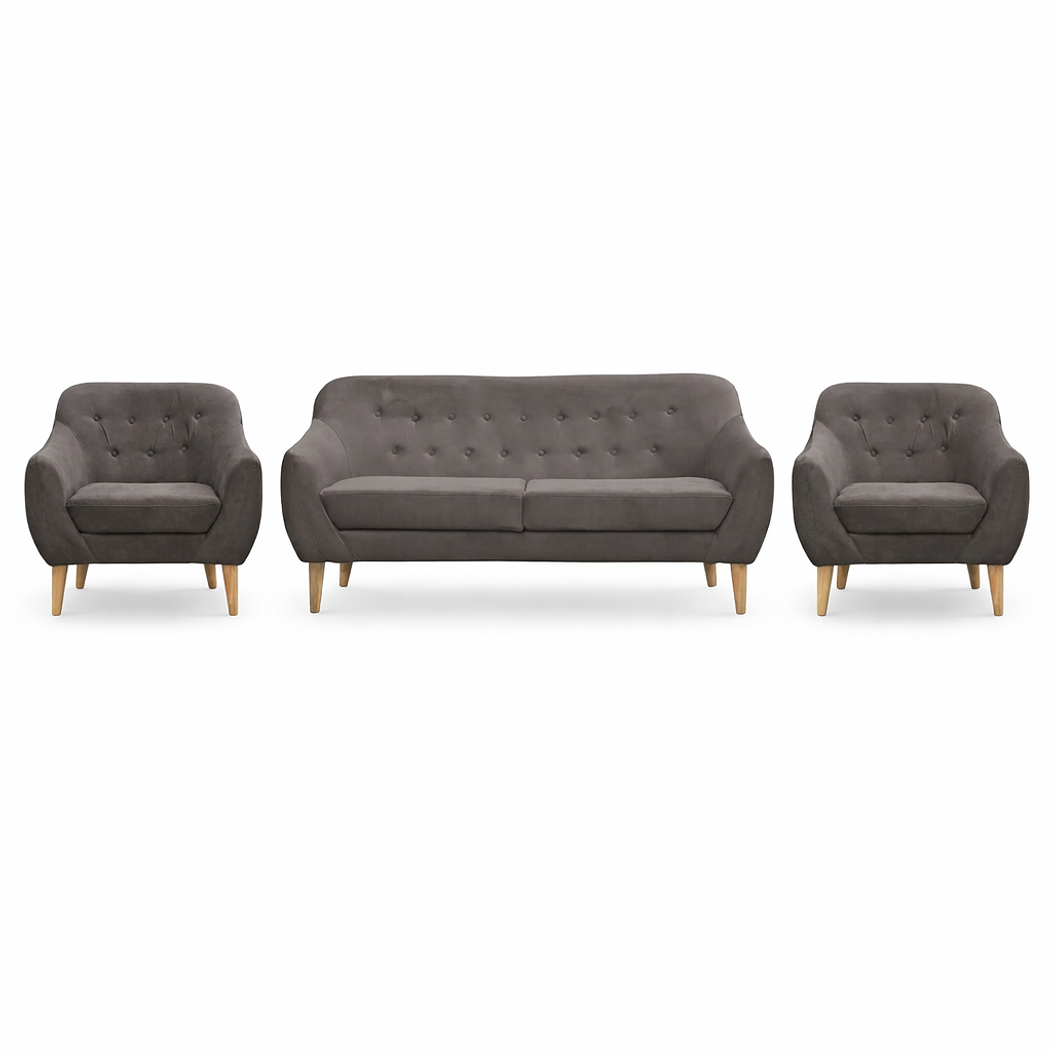 Set Sofa Norway 3c + 2 Poltronas Norway  Felpa  Dark Grey 1