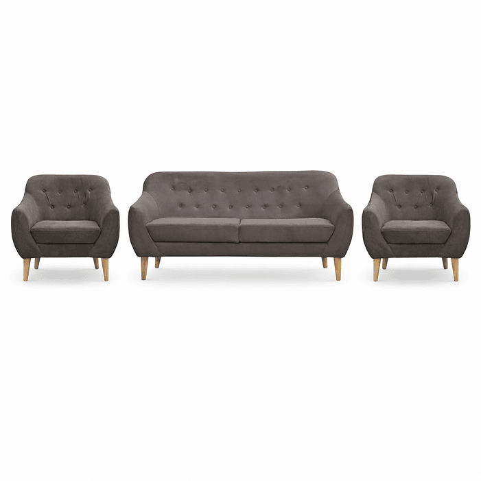 Set Sofa Norway 3c + 2 Poltronas Norway  Felpa  Dark Grey 1