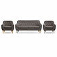 Set Sofa Norway 3c + 2 Poltronas Norway  Felpa  Dark Grey - Miniatura 1