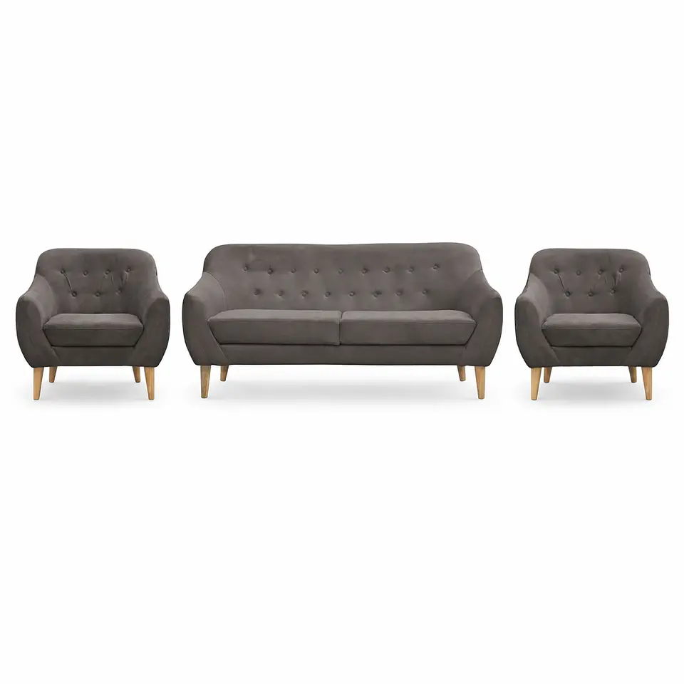 Set Sofa Norway 3c + 2 Poltronas Norway  Felpa  Dark Grey 1