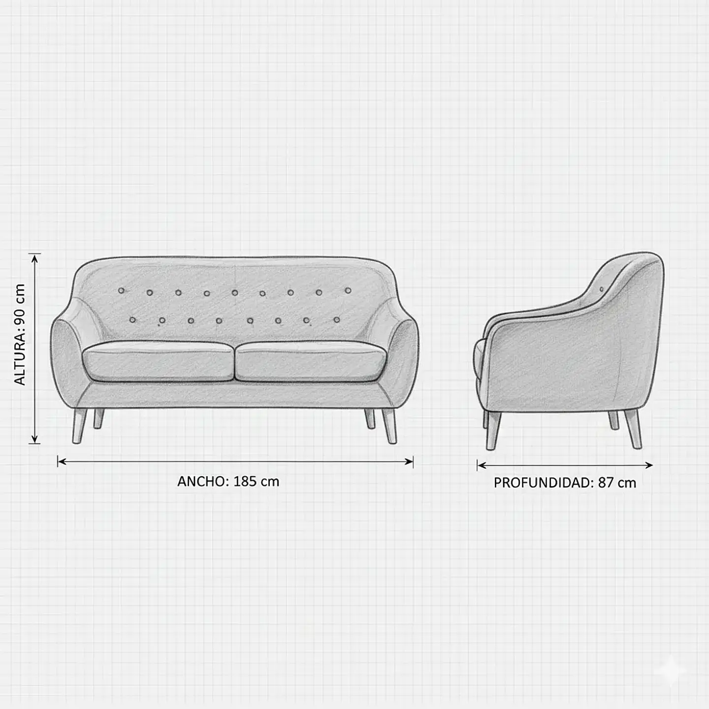 Set Sofa Norway 3c + 2 Poltronas Norway  Felpa Grey 7