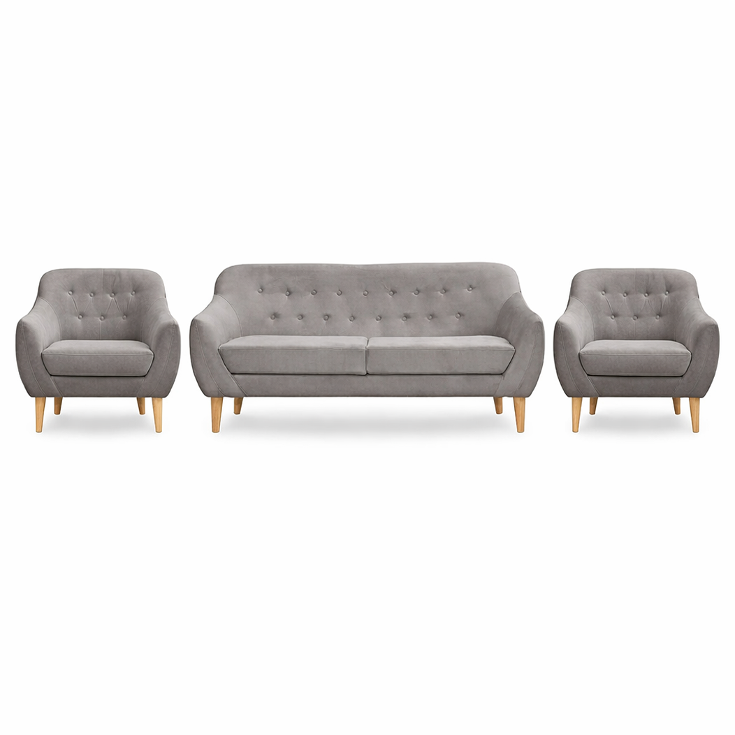 Set Sofa Norway 3c + 2 Poltronas Norway  Felpa Grey 1