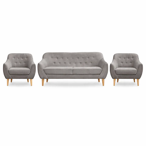 Set Sofa Norway 3c + 2 Poltronas Norway  Felpa Grey