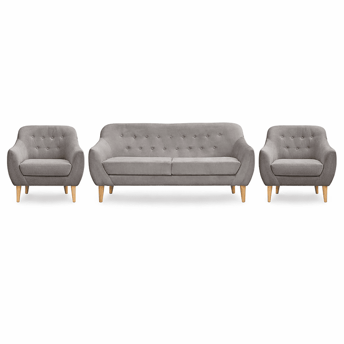 Set Sofa Norway 3c + 2 Poltronas Norway  Felpa Grey 1