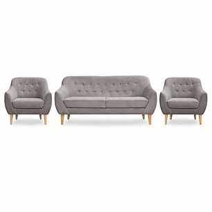 Set Sofa Norway 3c + 2 Poltronas Norway  Felpa Grey