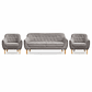 Set Sofa Norway 3c + 2 Poltronas Norway  Felpa Grey - Miniatura 1