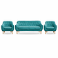 Set Sofa Norway 3c + 2 Poltronas Norway  Felpa Turquesa - Miniatura 1