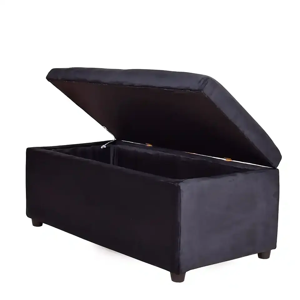 Set Seccional  Gramado Felpa Dark Grey + Banqueta baul felpa Dark Grey 4