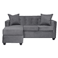 Set Seccional  Gramado Felpa Dark Grey + Banqueta baul felpa Dark Grey - Miniatura 8