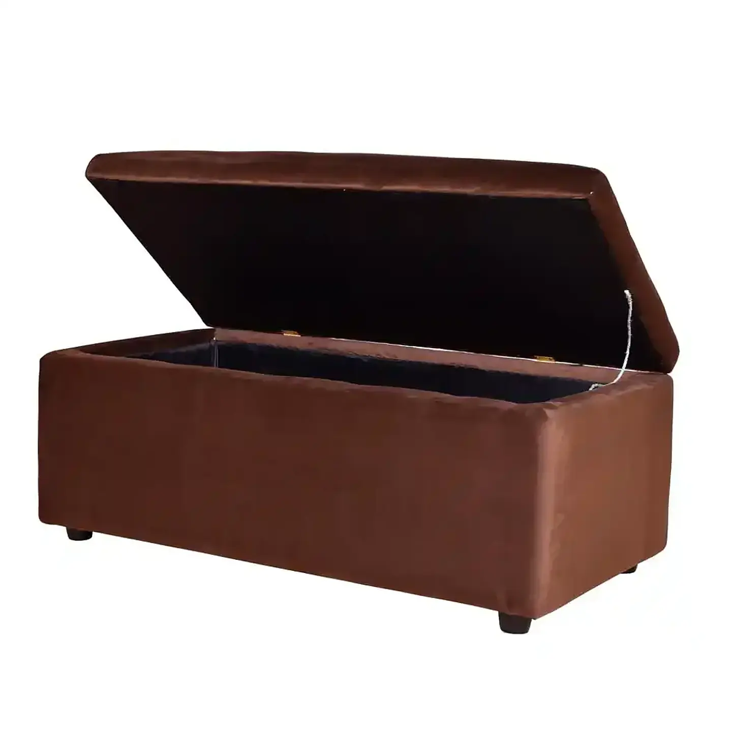Set Seccional  Gramado Felpa Chocolate + Banqueta baul felpa Chocolate 2