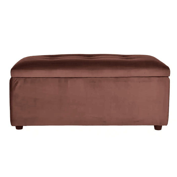 Set Seccional  Gramado Felpa Chocolate + Banqueta baul felpa Chocolate 4