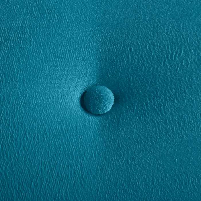 Set Seccional  Gramado Felpa Turquesa + Banqueta baul felpa Turquesa 8