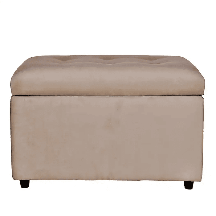 Set Sofa 2c Gramado Felpa Beige + Banqueta Baul Felpa Beige 4