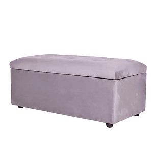 Set Sofa 2c Gramado Felpa Grey + Banqueta Baul Felpa Grey