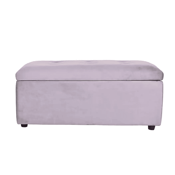 Set Sofa 2c Gramado Felpa Grey + Banqueta Baul Felpa Grey 4