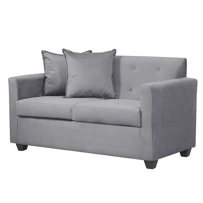 Set Sofa 2c Gramado Felpa Grey + Banqueta Baul Felpa Grey 7