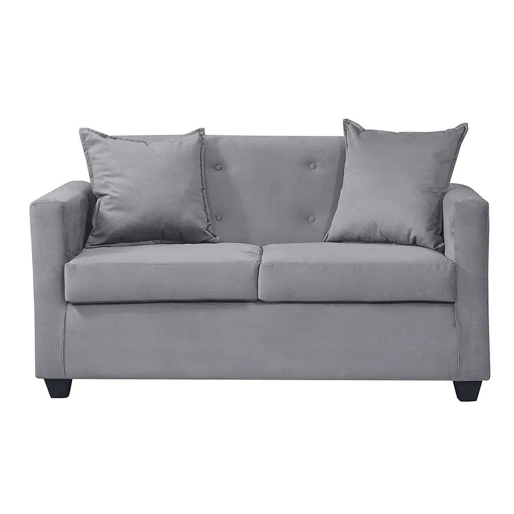 Set Sofa 2c Gramado Felpa Grey + Banqueta Baul Felpa Grey 8