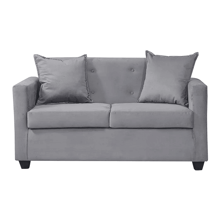 Set Sofa 2c Gramado Felpa Grey + Banqueta Baul Felpa Grey 8