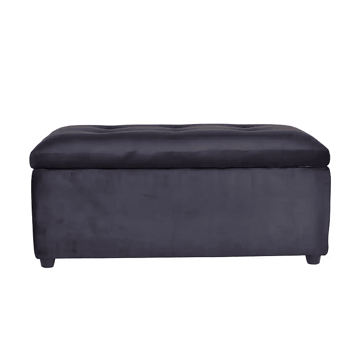 Set Sofa 2c Gramado Felpa Dark Grey + Banqueta Baul Felpa Dark Grey 7