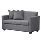 Set Sofa 2c Gramado Felpa Dark Grey + Banqueta Baul Felpa Dark Grey - Miniatura 2