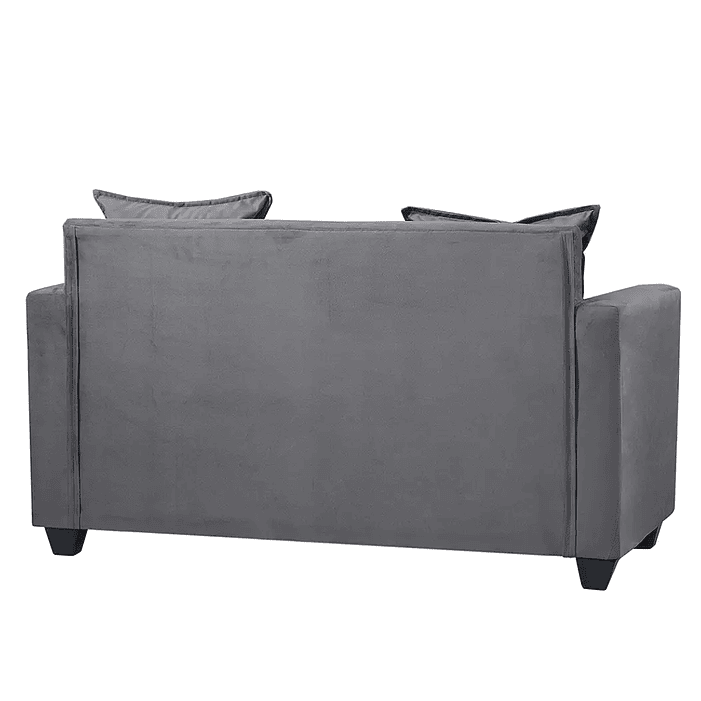Set Sofa 2c Gramado Felpa Dark Grey + Banqueta Baul Felpa Dark Grey 3
