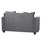 Set Sofa 2c Gramado Felpa Dark Grey + Banqueta Baul Felpa Dark Grey - Miniatura 3