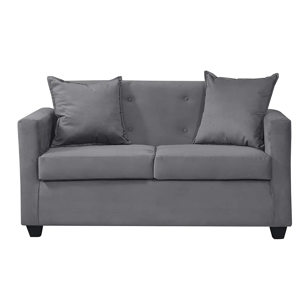 Set Sofa 2c Gramado Felpa Dark Grey + Banqueta Baul Felpa Dark Grey 4