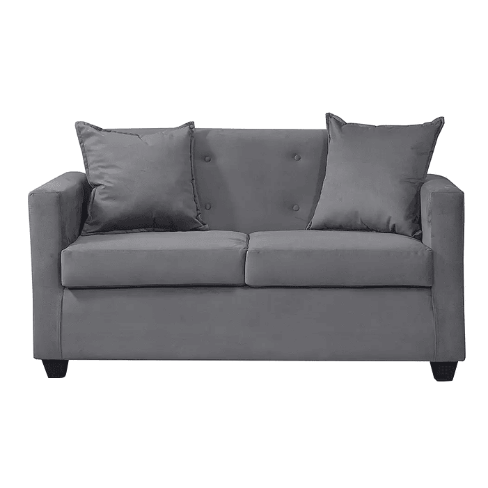 Set Sofa 2c Gramado Felpa Dark Grey + Banqueta Baul Felpa Dark Grey 4