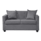 Set Sofa 2c Gramado Felpa Dark Grey + Banqueta Baul Felpa Dark Grey - Miniatura 4