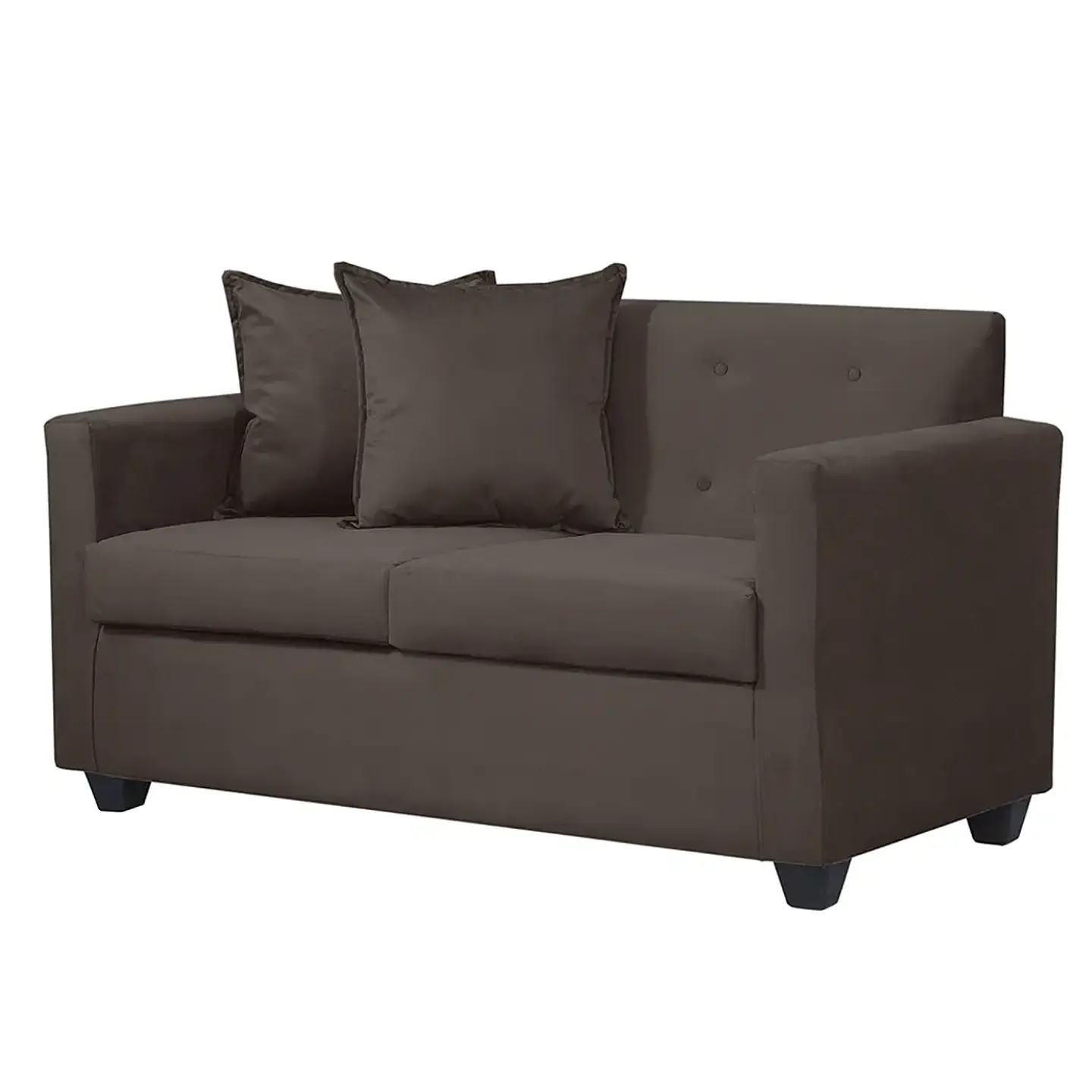 Set Sofa 2c Gramado Felpa Chocolate  + Banqueta Baul Felpa Chocolate 2