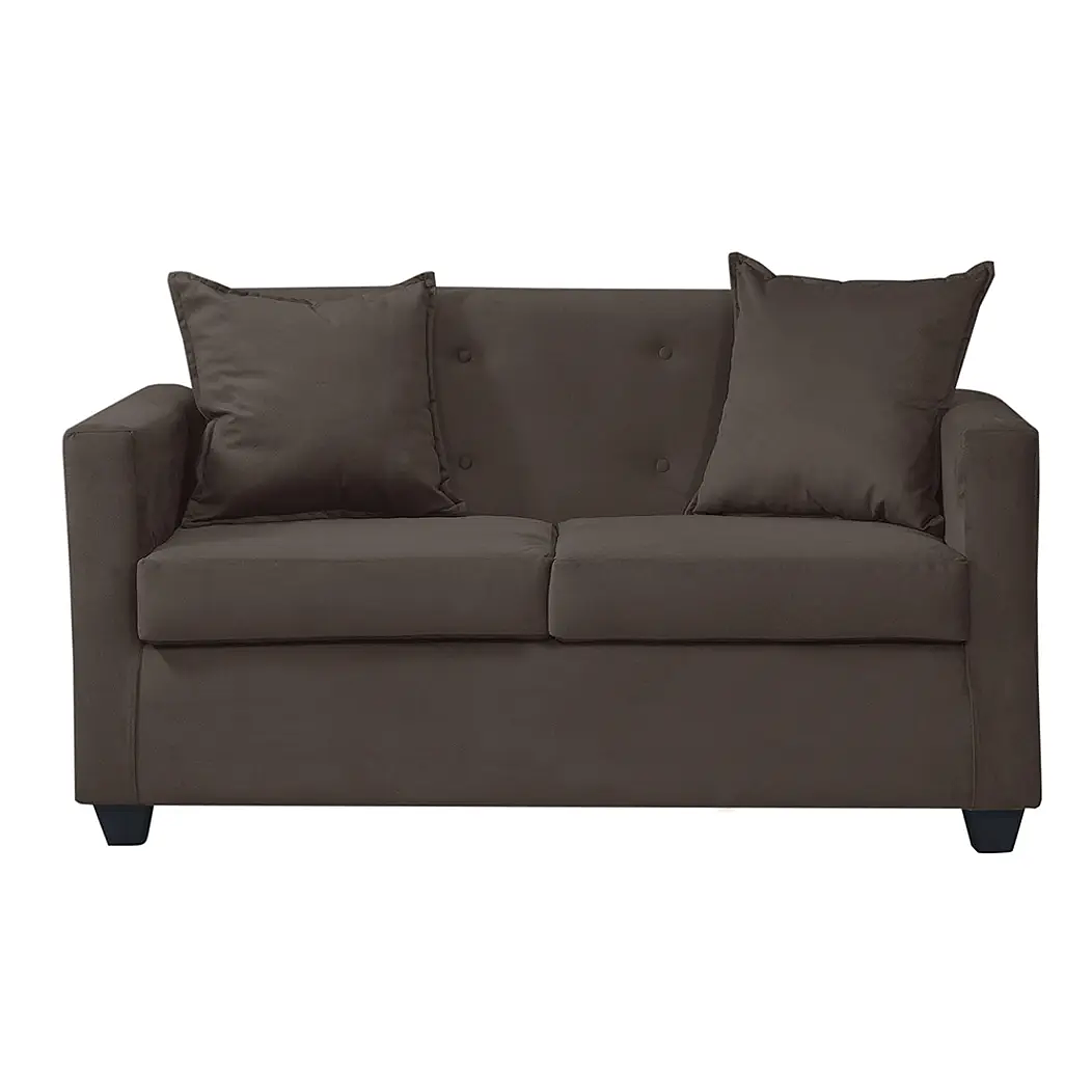 Set Sofa 2c Gramado Felpa Chocolate  + Banqueta Baul Felpa Chocolate 3