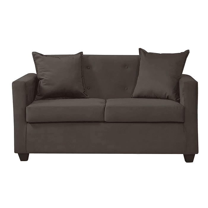 Set Sofa 2c Gramado Felpa Chocolate  + Banqueta Baul Felpa Chocolate 3