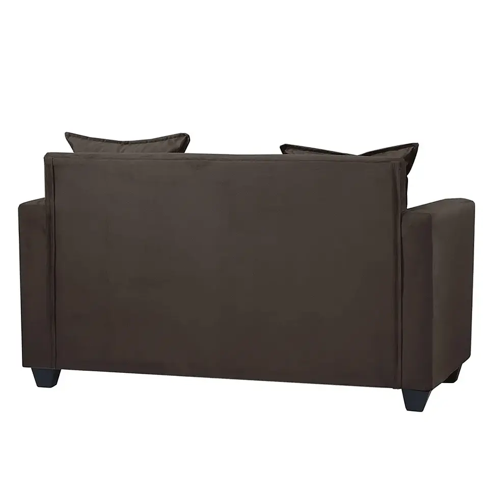 Set Sofa 2c Gramado Felpa Chocolate  + Banqueta Baul Felpa Chocolate 4