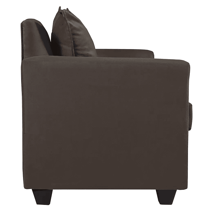 Set Sofa 2c Gramado Felpa Chocolate  + Banqueta Baul Felpa Chocolate 5