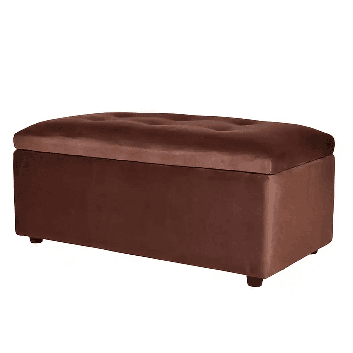 Set Sofa 2c Gramado Felpa Chocolate  + Banqueta Baul Felpa Chocolate 6
