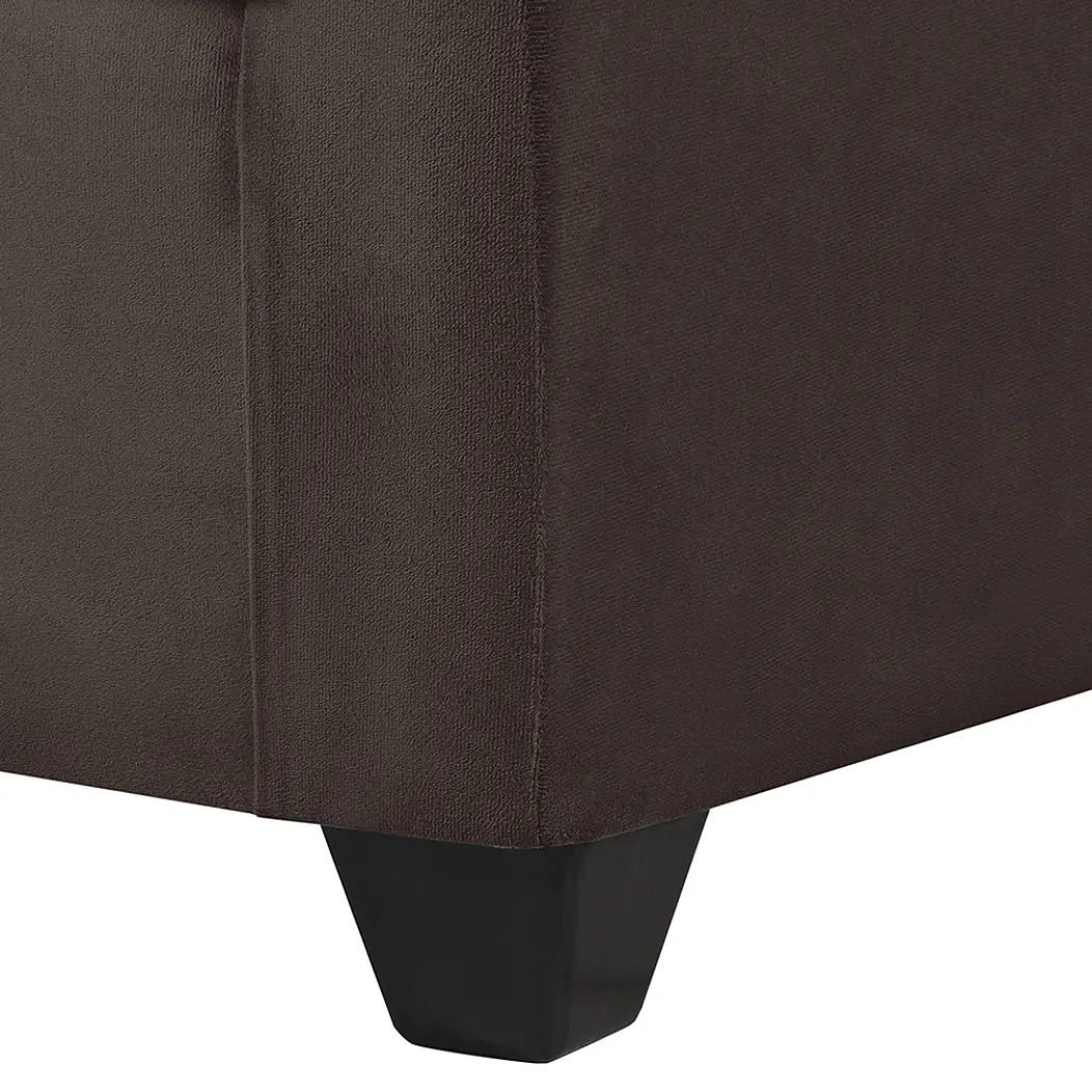 Set Sofa 2c Gramado Felpa Chocolate  + Banqueta Baul Felpa Chocolate 10