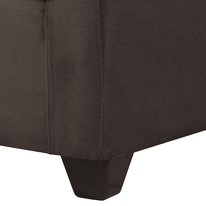 Set Sofa 2c Gramado Felpa Chocolate  + Banqueta Baul Felpa Chocolate 10