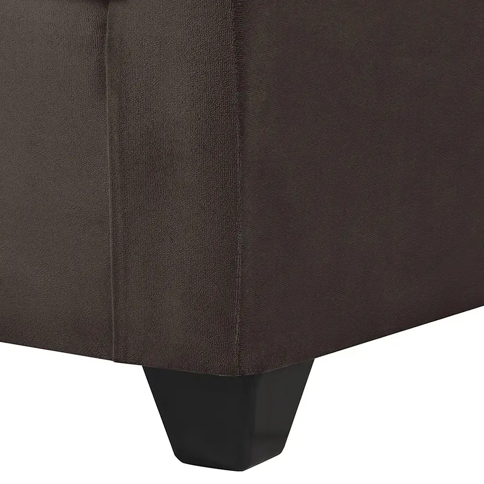 Set Sofa 2c Gramado Felpa Chocolate  + Banqueta Baul Felpa Chocolate 10