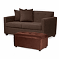 Set Sofa 2c Gramado Felpa Chocolate  + Banqueta Baul Felpa Chocolate - Miniatura 1