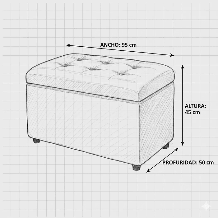 Set Sofa 2c Gramado Felpa Turquesa  + Banqueta Baul Felpa Turquesa 12