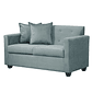 Set Sofa 2c Gramado Felpa Turquesa  + Banqueta Baul Felpa Turquesa - Miniatura 2